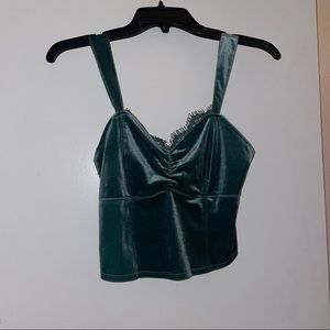 ABERCROMBIE & FITCH SIZE S JADE VELVET CROPPED TOP GREAT CONDITION